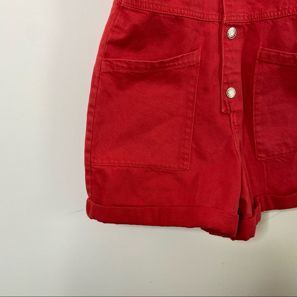 Kids Red Button-Up Overalls - Picture 8 of 12